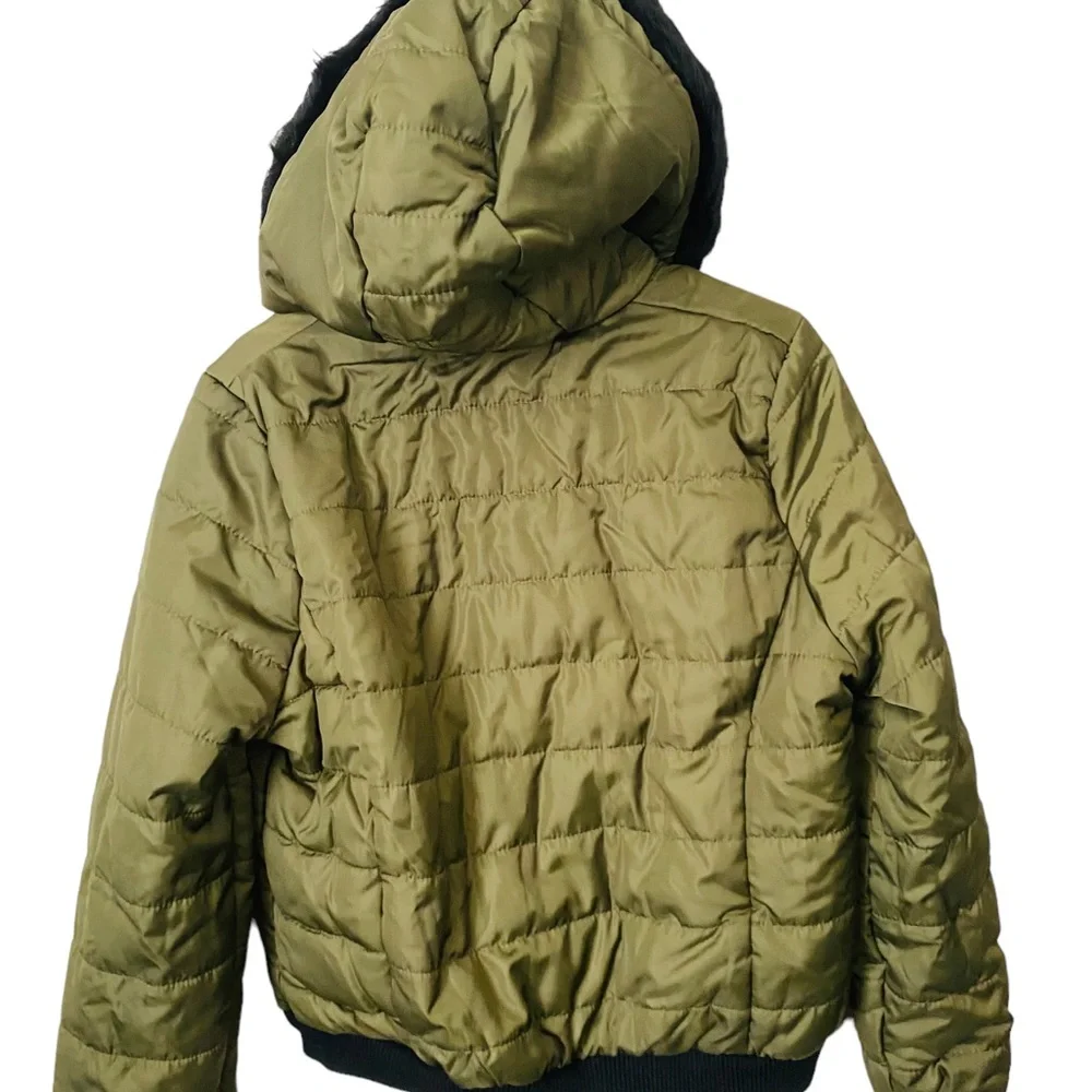 JouJou women’s faux fur lined hooded puffer down jacket - Picture 3 of 5